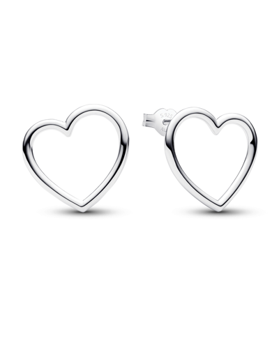 Pandora Sterling Silver Stud Heart Earrings