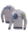 PRO STANDARD MEN'S PRO STANDARD HEATHER GRAY MEMPHIS GRIZZLIES CREST EMBLEM PULLOVER SWEATSHIRT