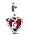 Pandora Sterling Silver Padlock Heart Double Dangle Charm In Silver