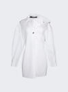 Jacquemus Les Sculptures Dropped Shoulder La Mini Robe Chemisier Dress In White