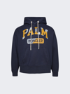 Moncler Soft-hand Hooded Sweatshirt With Kangaroo Pocket In Dark Blue