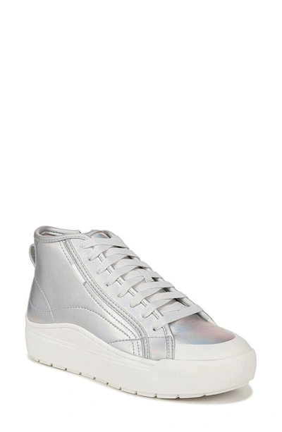 Dr. Scholl's Women's Time Off Hi2 Platform Sneakers In Metallic Silver Faux Leather