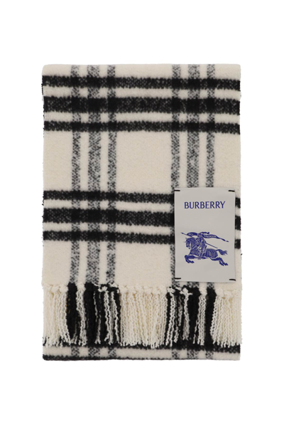 Burberry Check Wool Scarf Women In Multicolor