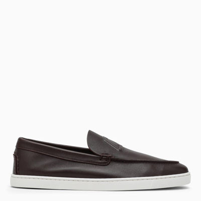 Christian Louboutin Brown Leather Varsiboat Boat Shoe Men