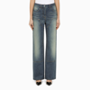 GIVENCHY GIVENCHY DEEP BLUE WIDE JEANS WITH APPLIQUÉS WOMEN