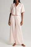 Lunya High Waist Washable Silk Pajamas In Frosted Rose