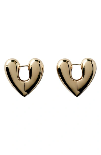 Annika Inez Heart Hinge Hoop Earrings In Yellow Gold