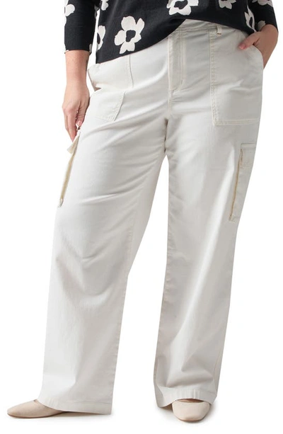 Sanctuary Reissue Wide Leg Cargo Trousers In Powdered Snow