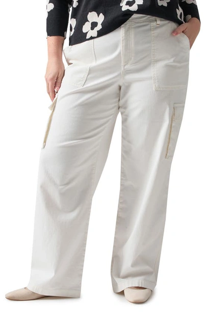 Sanctuary Reissue Wide Leg Cargo Pants In Powdered Snow