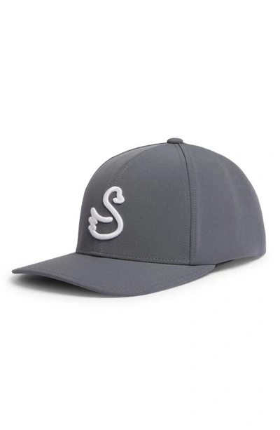 Swannies Swan Delta Waterproof Baseball Cap In Graphite White