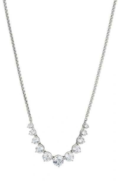 Nadri Perfect Graduated Cubic Zirconia Necklace In Silver