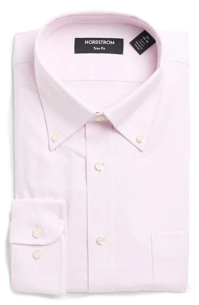 Nordstrom Trim Fit Royal Oxford Solid Dress Shirt In Pink - White Royal Oxford