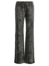 Alberta Ferretti Alberta Ferreti Silver Velvet Wide-leg Pant In Gray