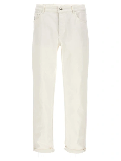 Brunello Cucinelli White Straight-leg Jeans In White