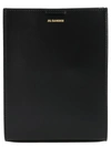 Jil Sander Leather Shoulder Bag In Black