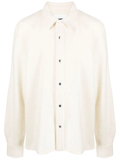 Jil Sander Buttoned Long-sleeved Shirt In Grey