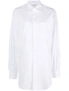 Maison Margiela Oversize Cotton Poplin Long Shirt In White