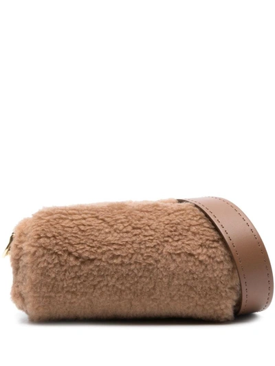 Max Mara Teddy Roll Small Shoulder Bag In Cammello