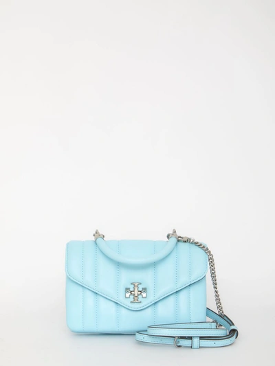 Tory Burch Kira Mini Quilted Top-handle Bag In Turquoise