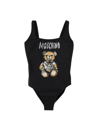 Moschino Tailor Teddy Bear Swimsuit In Negro