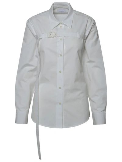 Off-white Poplin Buckle Shirt In 0100 White No Color