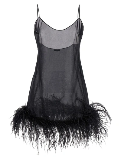 Oseree Oséree 'plumage Babydoll' Dress In Black