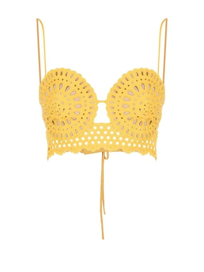 Stella Mccartney Cut Out-detail Bralette Top In Yellow