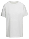 MAISON MARGIELA WHITE T-SHIRT WITH PRINTED LOGO ON THE FRONT IN COTTON WOMAN