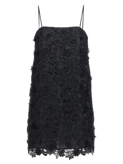 Zimmermann Raie Lace Flower Mini Dress In Black