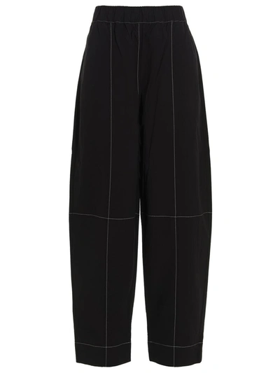 Ganni Elasticated Curve Pants In Black