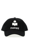 Isabel Marant Embroidered Logo Cotton Baseball Cap In Black,ecru