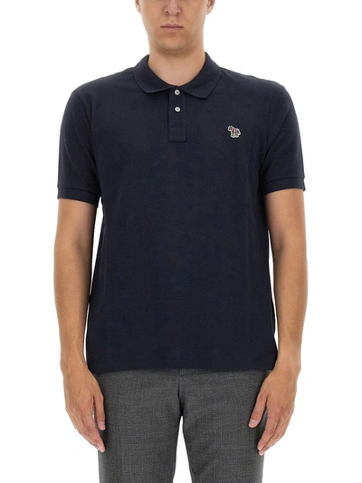 Ps By Paul Smith Ps Paul Smith Polo With Logo Patch In Blue