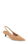 JEFFREY CAMPBELL PERSONA FAUX SHEARLING POINTED TOE SLINGBACK PUMP