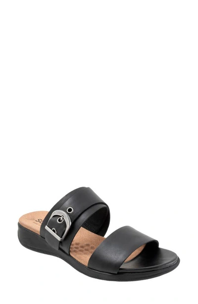 Softwalk Wide Width Toki Sandal In Black