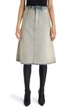 Balenciaga Women's Falda Midi Denim In Inside Out