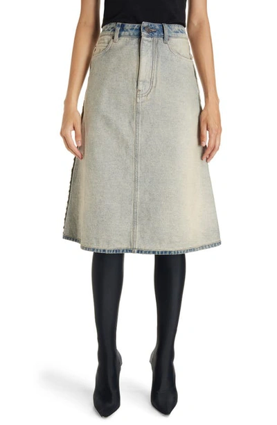 BALENCIAGA INSIDE OUT DENIM SKIRT