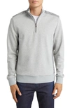 Hugo Boss Sidney Half Zip Cotton Blend Pullover In Light Grey