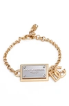 Dolce & Gabbana Logo-lettering Chain-link Detailing Bracelet In Gold