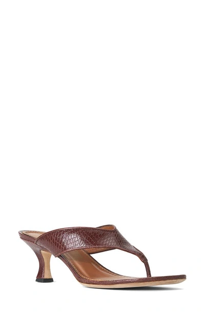 Staud Women's Natalia 35mm Croc-embossed Leather Sandals In Mahogany