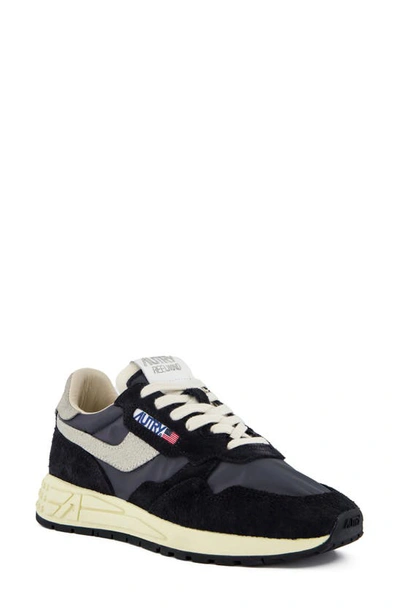 Autry Reelwind Panelled Suede Trainers In Black