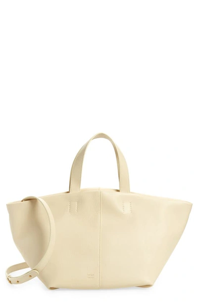 Mansur Gavriel Tulipano Zip Leather Tote Bag In Avorio