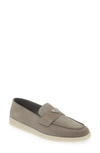 Prada Refined Loafers With Textured Finish In Ghiaia