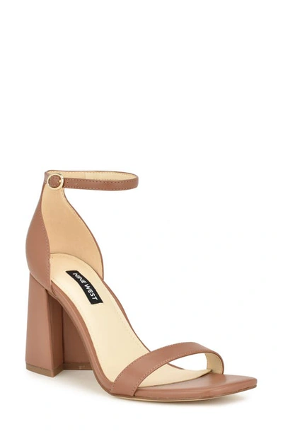 Nine West Ilea Patent Ankle Strap Sandal In Light Brown