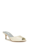 Nine West Luvlie Peep Toe Satin Sandal In Ivory