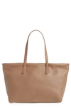 Mansur Gavriel Small Leather Zip Tote Bag In Biscotto