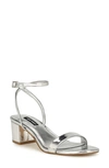 Nine West Women's Allora Block Heel Almond Toe Dress Sandals In Black