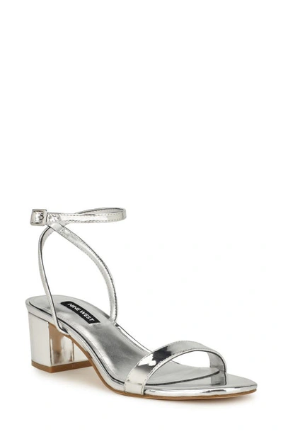 Nine West Women's Allora Block Heel Almond Toe Dress Sandals In Black