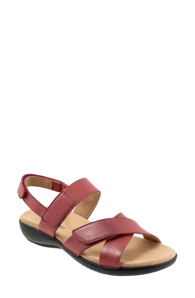 Trotters River Slingback Sandal In Dark Red