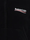 Balenciaga Black Cotton Zip Sweatshirt With Logo