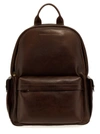 BRUNELLO CUCINELLI LEATHER BACKPACK BACKPACKS BROWN